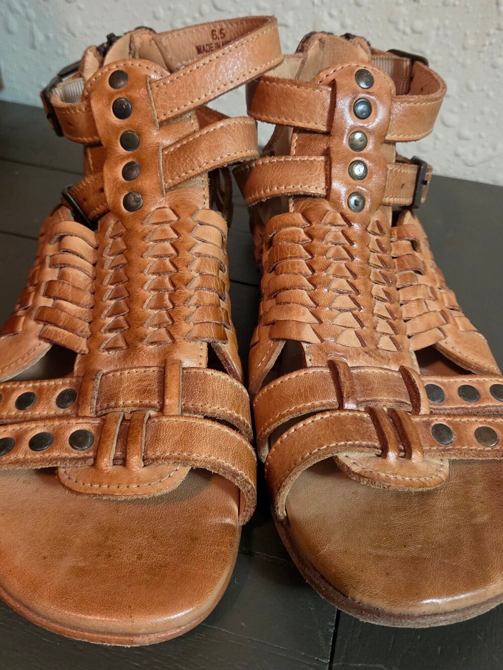 Bed Stu Woven Claire III Sandals - Cognac Brown - Picture 2 of 12
